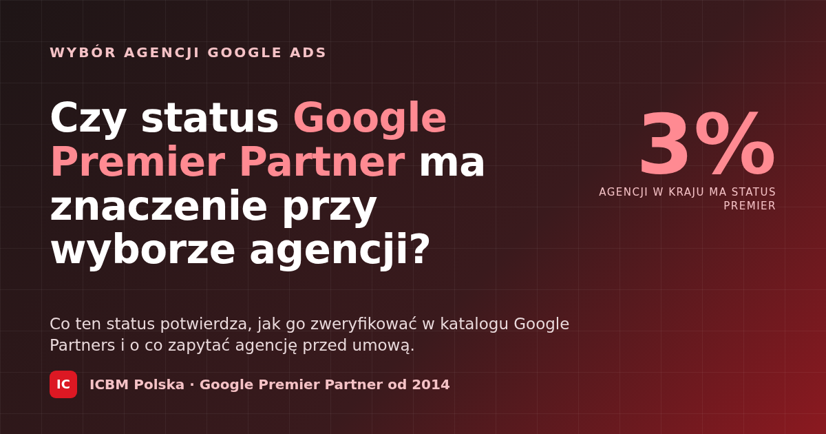 Czy status Google Premier Partner ma realne znaczenie przy wyborze agencji?